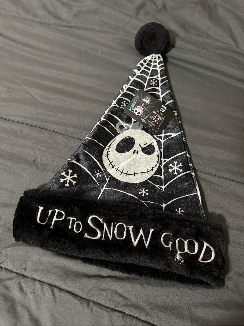 The Nightmare Before Christmas Black 'Up to Snow Good' Santa Hat